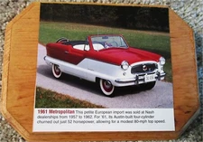1961 AMC Metropolitan Convertible Car Plaque 