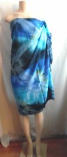 BLUE BLACK MIX COLORS BEACH COVER UP,SARONG, WRAP FABRIC