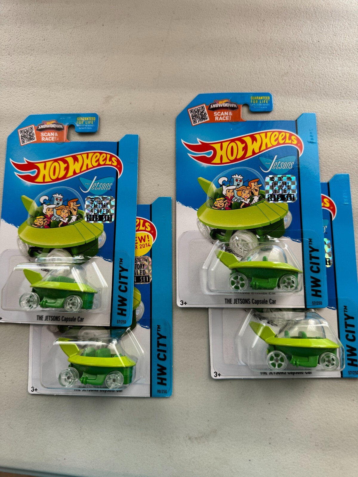 Hot Wheels Lot 4x The Jetsons Capsule Car HW City 2015 Factory Sealed A59