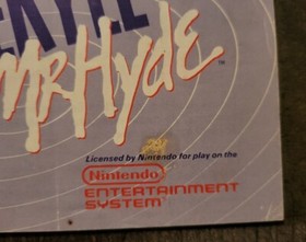 Dr. Jekyll and Mr. Hyde Nintendo NES Manual Only