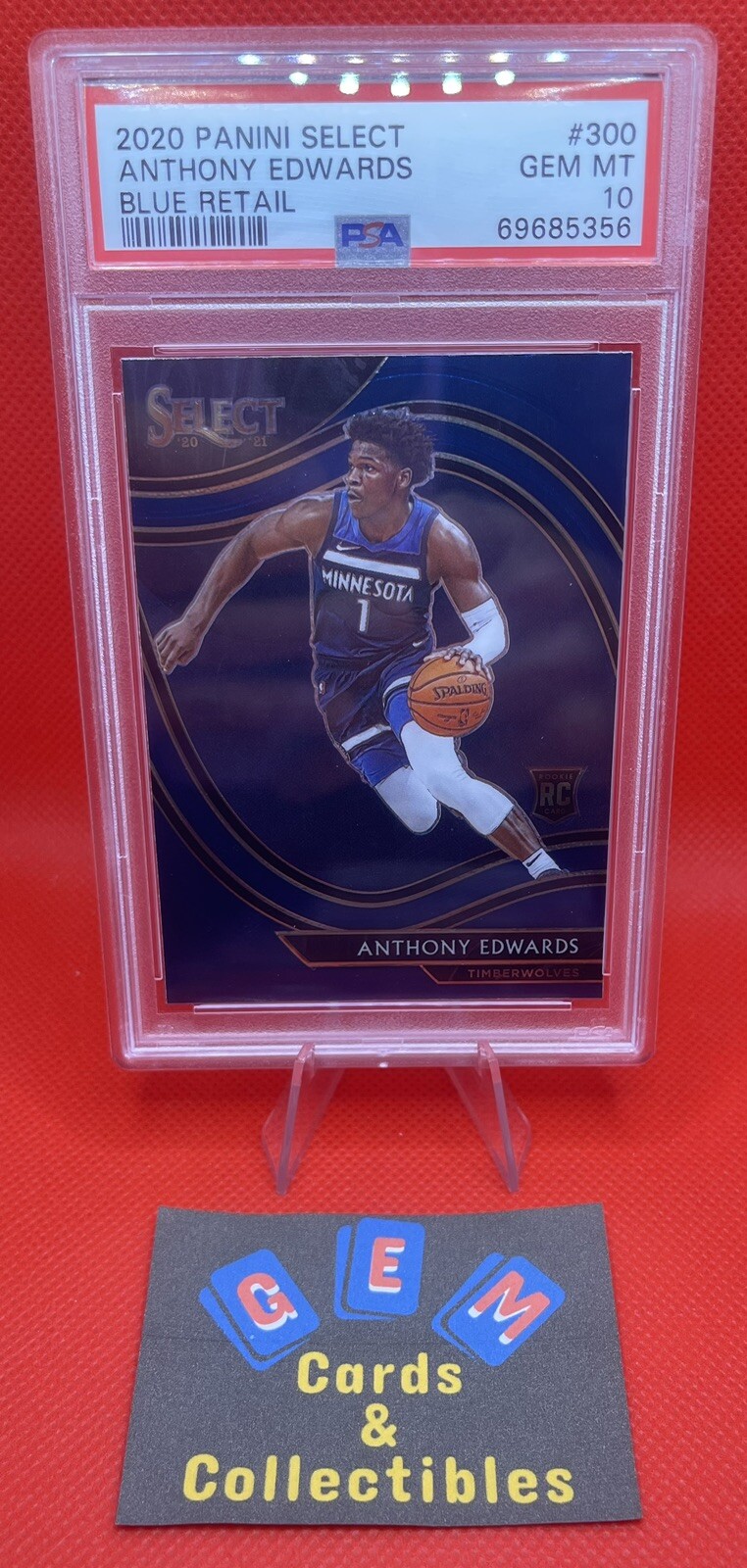 2020 Panini Select ANTHONY EDWARDS #300 Courtside RC ROOKIE - PSA 10 GEM MINT