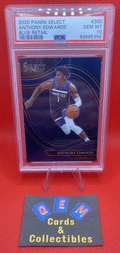 2020 Panini Select ANTHONY EDWARDS #300 Courtside RC ROOKIE - PSA 10 GEM MINT