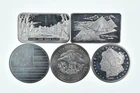 Lot 5 VINTAGE 1 Oz Silver Bars/Rounds Art Bars Collection Poured .999 *381