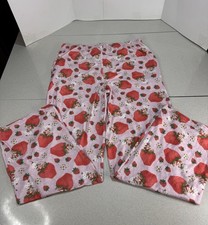 Strawberry Shortcake Sleep Pants - Size Large - Pink And Red