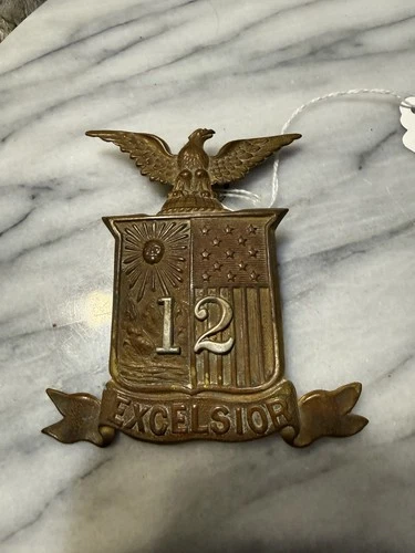 Civil War Era Union Army NY National Guard 12th Excelsior Brigade Shako Badge