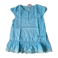 Bluse Kurzarm Mädchen 128 hellblau Topolino bestickt TShirt Sommer Sterne