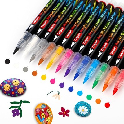 Acrylic Pens for Stones Waterproof 12 Colours Acrylic Paint Marker Easter Eggs