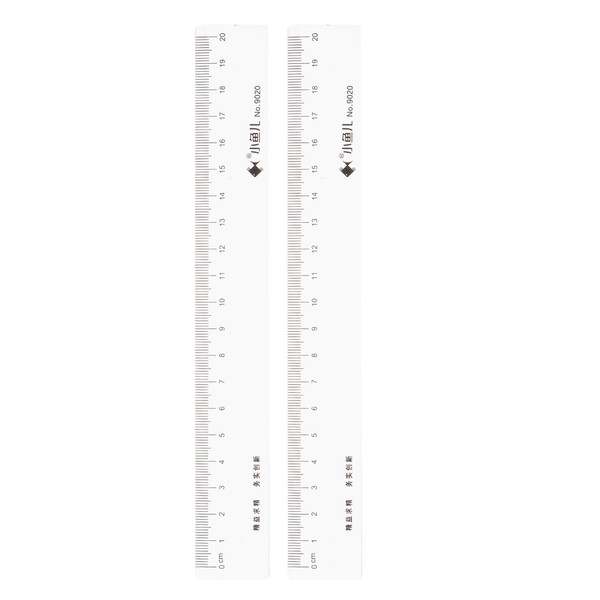 2Stk Gerades Lineal 20Cm Metrisch Klar Messen Werkzeug Durchsichtig-image