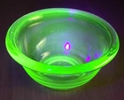 Vintage Uranium Glass Anchor Hocking Bowl Made in USA 1930's