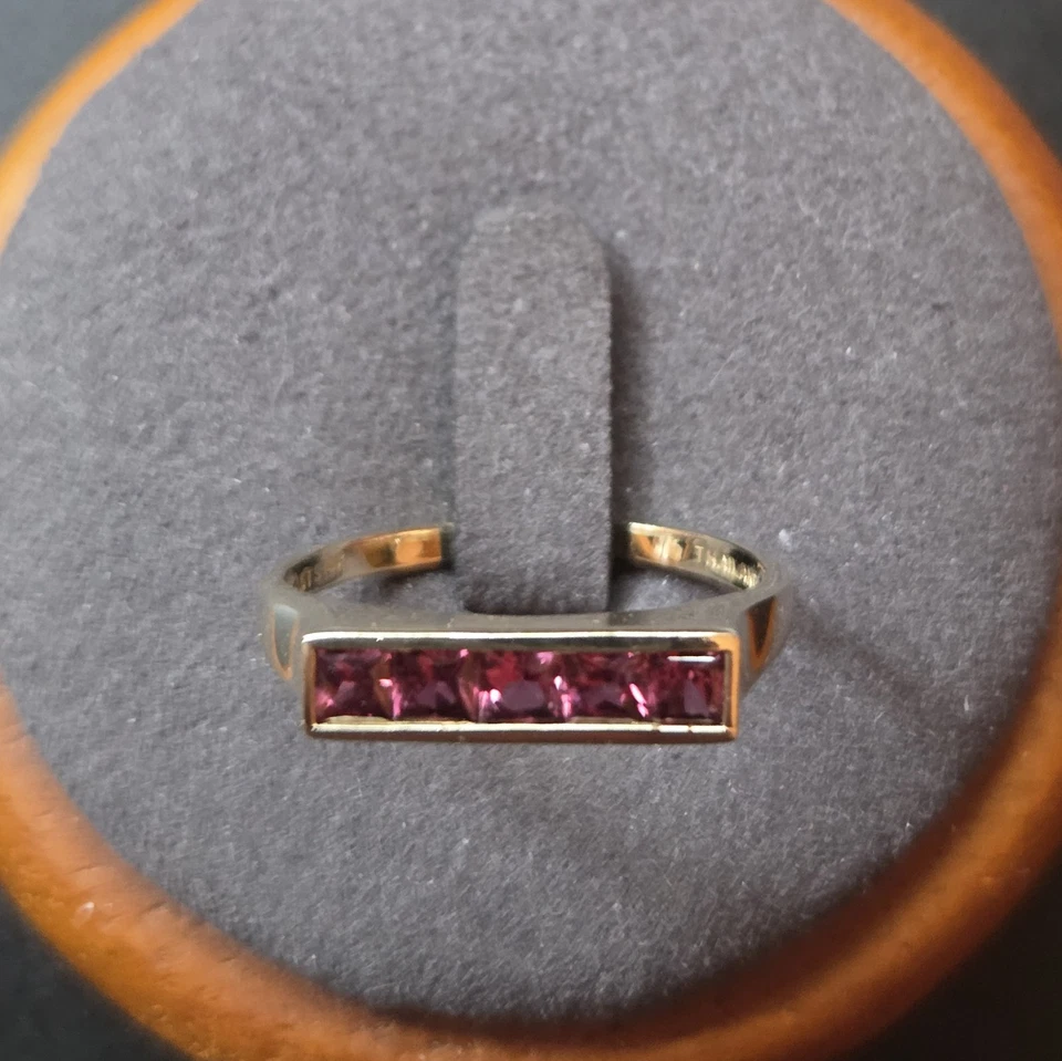 Anillo rubí oro amarillo 14k STS 2,6 g talla 9-1/2  Foto 3 de 4