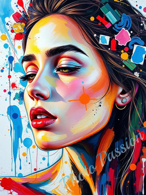 Foto A4 Portrait Frau Schönheit Kunst Portrait Poster Kunstdruck Wandbild (4465)