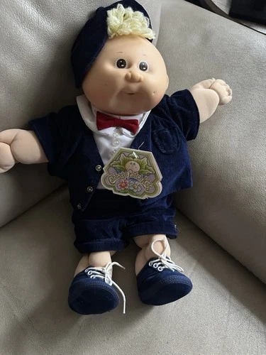 Vintage Cabbage Patch Kids 1978/82 Boy Baby Doll White Hair Brown Eyes Dimples