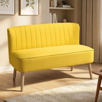 Homcom Sofa 2-Sitzer Couch Stoffsofa SitzmöBel Polstersofa Loungesofa Gelb