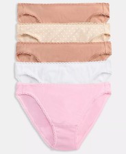 Charter Club E5014 5-Pc. Cotton Ribbed Bikini Underwear Nude Multi Pack Large