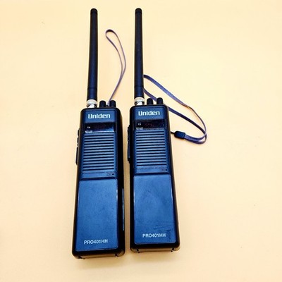 2 Uniden PRO401HH 40 Channel Handheld CB Radios- Portable 4W with Belt Clip