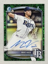 2025 Bowman Green Grass Refractor Auto Mike Vasil  #Cpa-MV 99/99 Bookend
