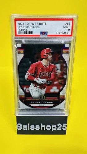 2023 Topps Tribute - Shohei Ohtani #83 Purple /50 PSA 9