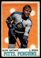 1970-71 O-Pee-Chee VTG OPC Card Creased Glen Sather Pittsburgh Penguins #205