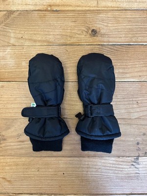 Kids Winter Mittens Size 3 4 | Black Unisex 3M Thinsulate Insulated Snow Mittens