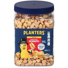 PLANTERS Salted Peanuts Cocktail, Party Snack, 35 Ounce Pack of 1 , red
