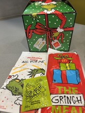 McDonald's Grinch Meal Box, Sealed Socks, Green Salt Pack And Shaker Bag 2025