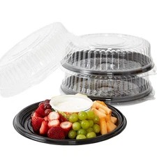 Avant Grub Heavy Duty, Recyclable 12 in. Serving Tray and Lid 3pk. Large, Bla...