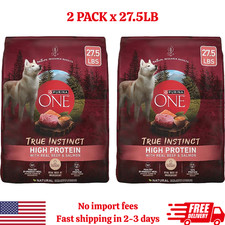 2PACK Purina ONE True Instinct High Protein Dry Food Real Beef & Salmon, 27.5 lb 1.26 per pound
