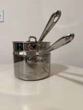 All-Clad Stainless Steel Saucepan Lot – Pot + Steamer Insert + Lid