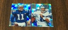 Drew Bledsoe #11 & Troy Aikman #50 1995 Playoff Prime MINI BLUE Prism NFL Cards 