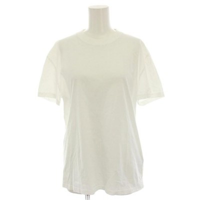 PRADA 2013 T-Shirt Crew Neck Short Sleeve Triangle Logo M White Women