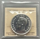 1950 Canada Silver Dollar $1 Silver Coin - ICCS MS64 - SWL C2