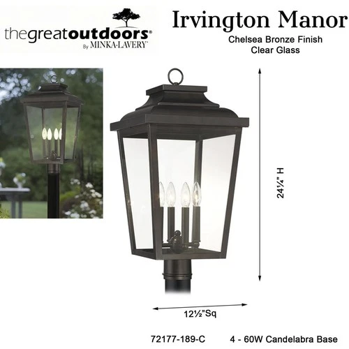 Minka-Lavery 72177-189-C OPEN BOX Great Outdoors Irvington Manor Chelesa Bronze - Picture 5 of 6