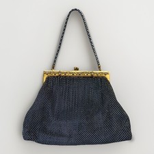 Vintage Whiting and Davis Mesh Evening Bag Purse Beaded Rhinestone 2982