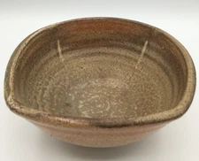 c2000 RUDY TUCKER Stoneware Bowl Mt Crawford VA Wood Fired Salt Glazed