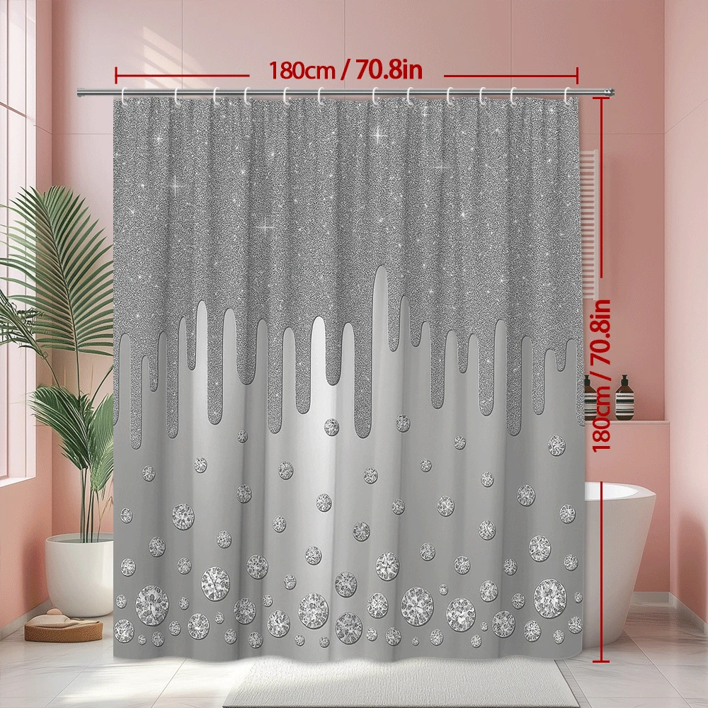 Cortina De Ducha Popular Bath Sinatra Silver – 70x72 Pulgadas, Plateada, Poliéster, Colección Silver