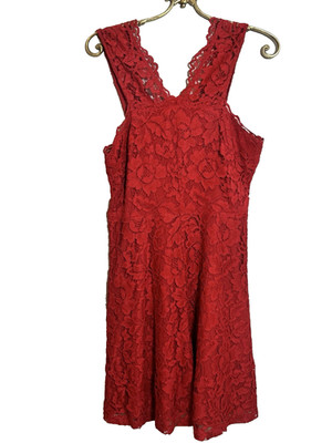 Sandro Paris Handi Blue Lace Eyelet Ruffle Sheath Dress Size 3 Large Cocktail