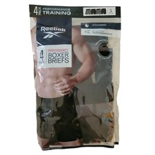 Reebok Men s Speedwick Performance Training Boxer Briefs 4 Pack Grey Black Gr