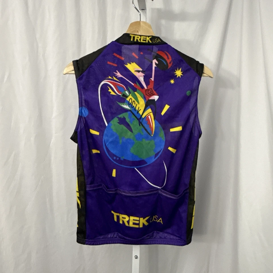 Camiseta masculina Trek Rocket Boy ciclismo média 1997 feita nos EUA vintage anos 90 OCLV - Imagem 2 de 4