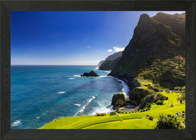 Küstenklippen und Ozean, Madeira gerahmtes Wandbild Poster Leinwanddruck Bild