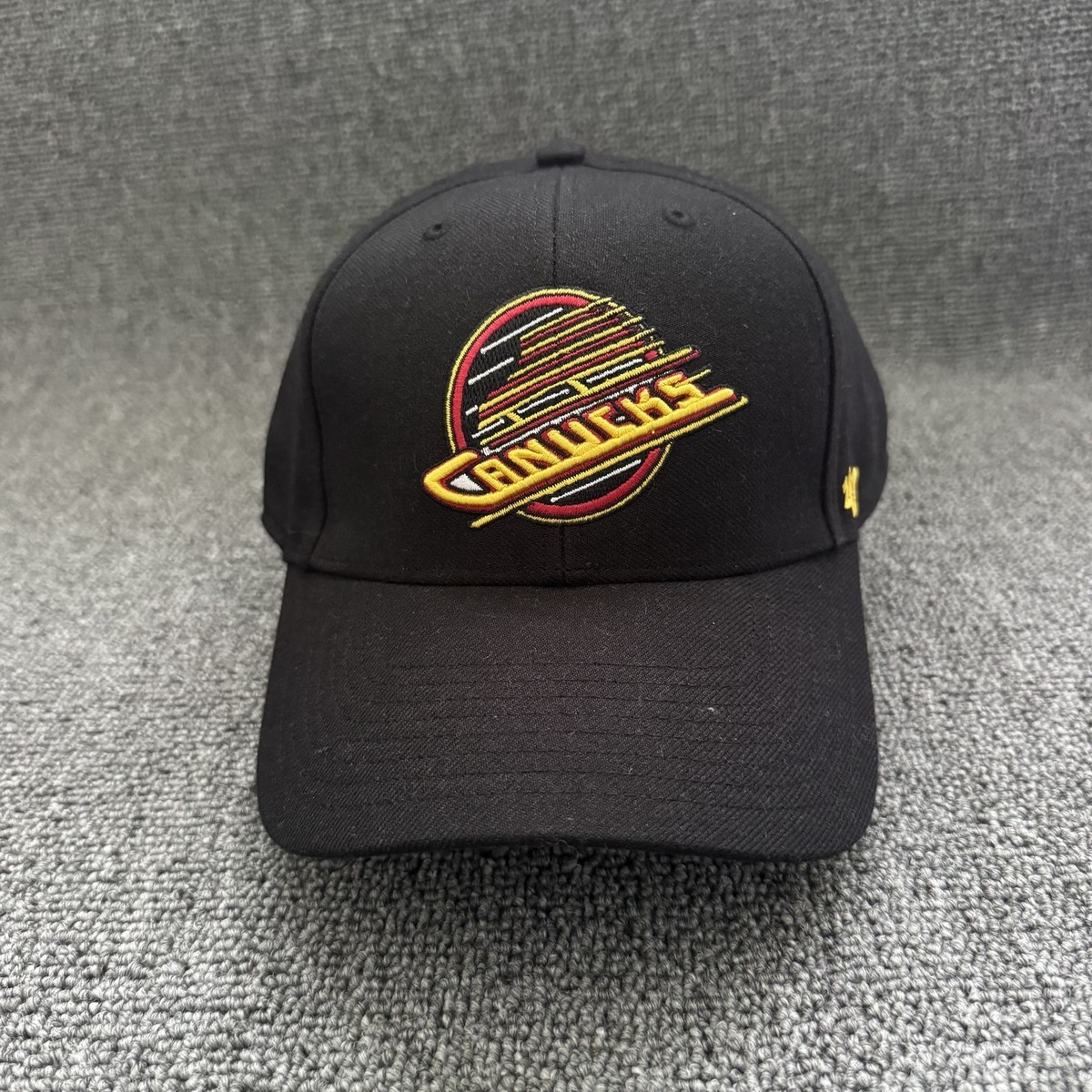 '47 Brand Vancouver Canucks Retro Dad Hat Strapback Black NHL Cap