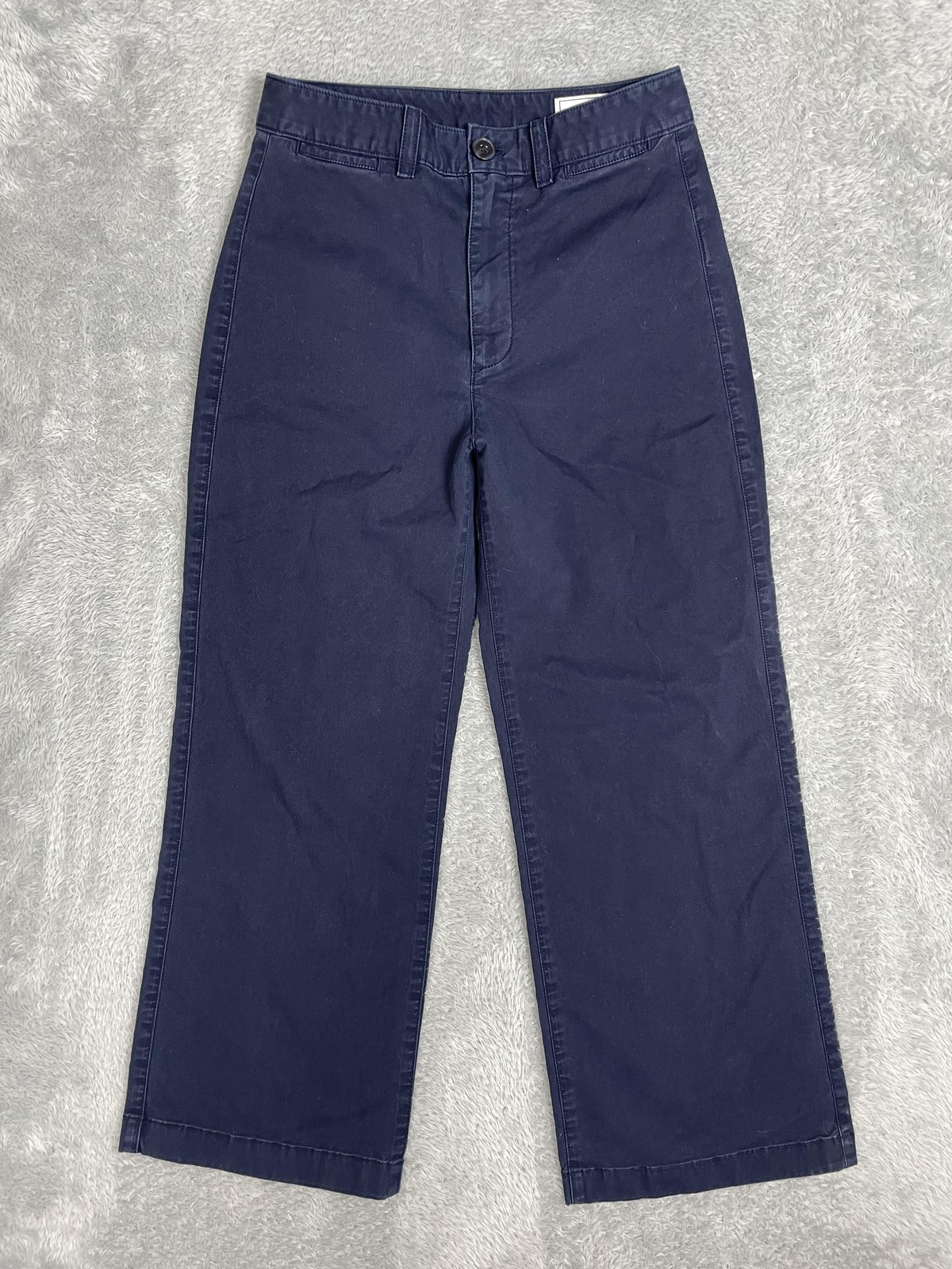 Gap High Rise Stride Ankle Pants Womens 4 Navy Wide Leg Twill Stretch Chino