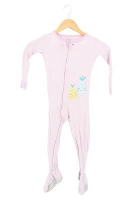 CARTERS Kinder Schlafanzug Gr. 80 Rosa Gestreift mit Birnen Motiv Overall