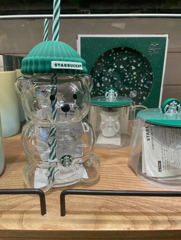 Tarro de vidrio Starbucks Bearista Bearista Bear taza fría con pajita Foto 4 de 4