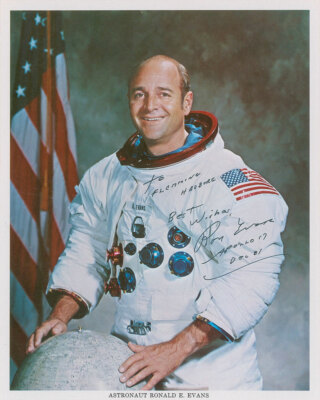 RONALD 'RON' EVANS signiertes Foto - Apollo 17 Kommandomodul Pilot Preprint