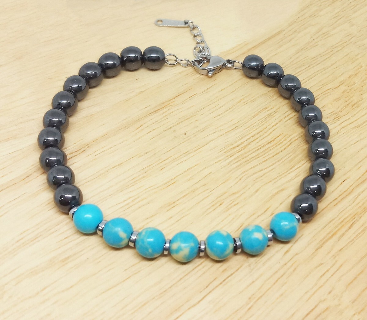 Bracciale uomo con pietre naturali e argento 925 | Personalizzazioni Oro e Argento