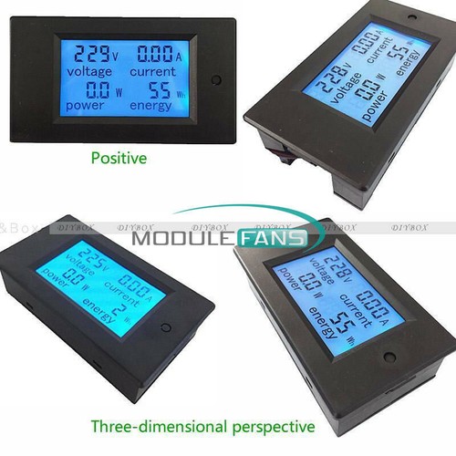 AC 80-260V/DC 6.5~100V 20A 50A 100A Panel Display Volt Amp Power Watt Meter LCD - Picture 13 of 41