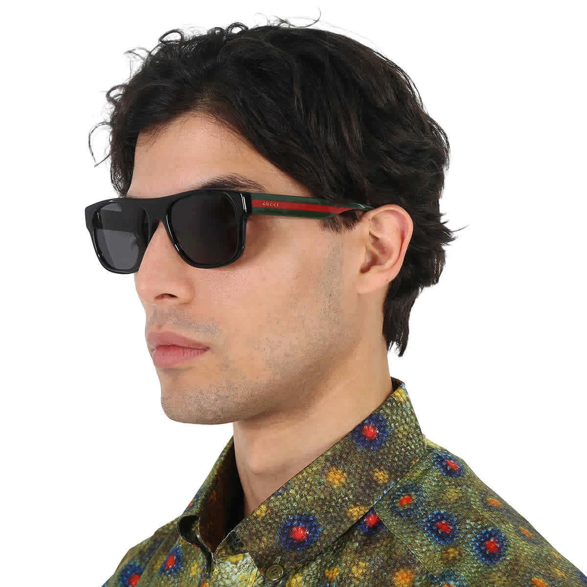 Gucci Grey Square Men s Sunglasses GG0341S 001 56 GG0341S 001 56
