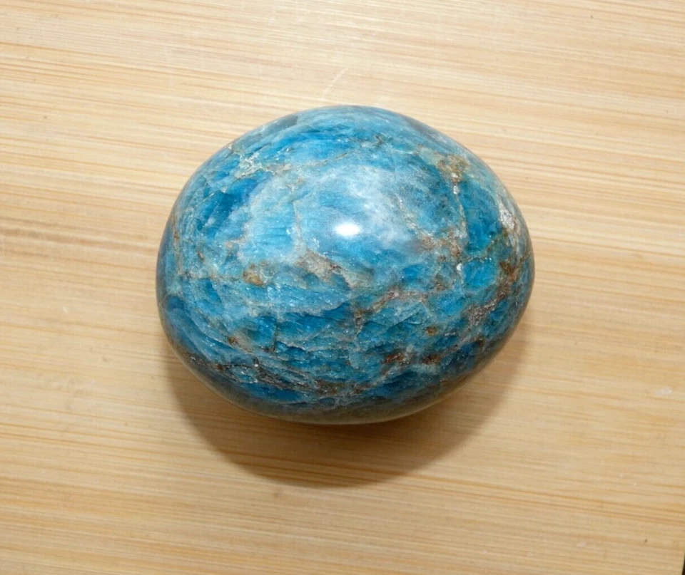 Galet Apatite Bleu Naturel - 5.5x4.5cm mineral collection pierre lithothérapie - Photo 3/4