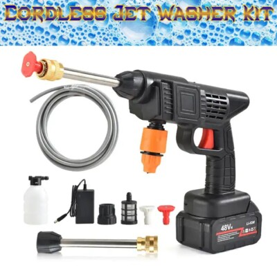 #ad MULTIPURPOSE CORDLESS JET WASH HIGH PRESSURE WASHER KIT 40 MINUTES BATTERY LIFE $40.44