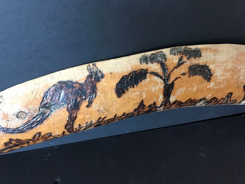 Old Australian Aboriginal Carved Wooden Poker Art Boomerang... - Picture 3 of 7